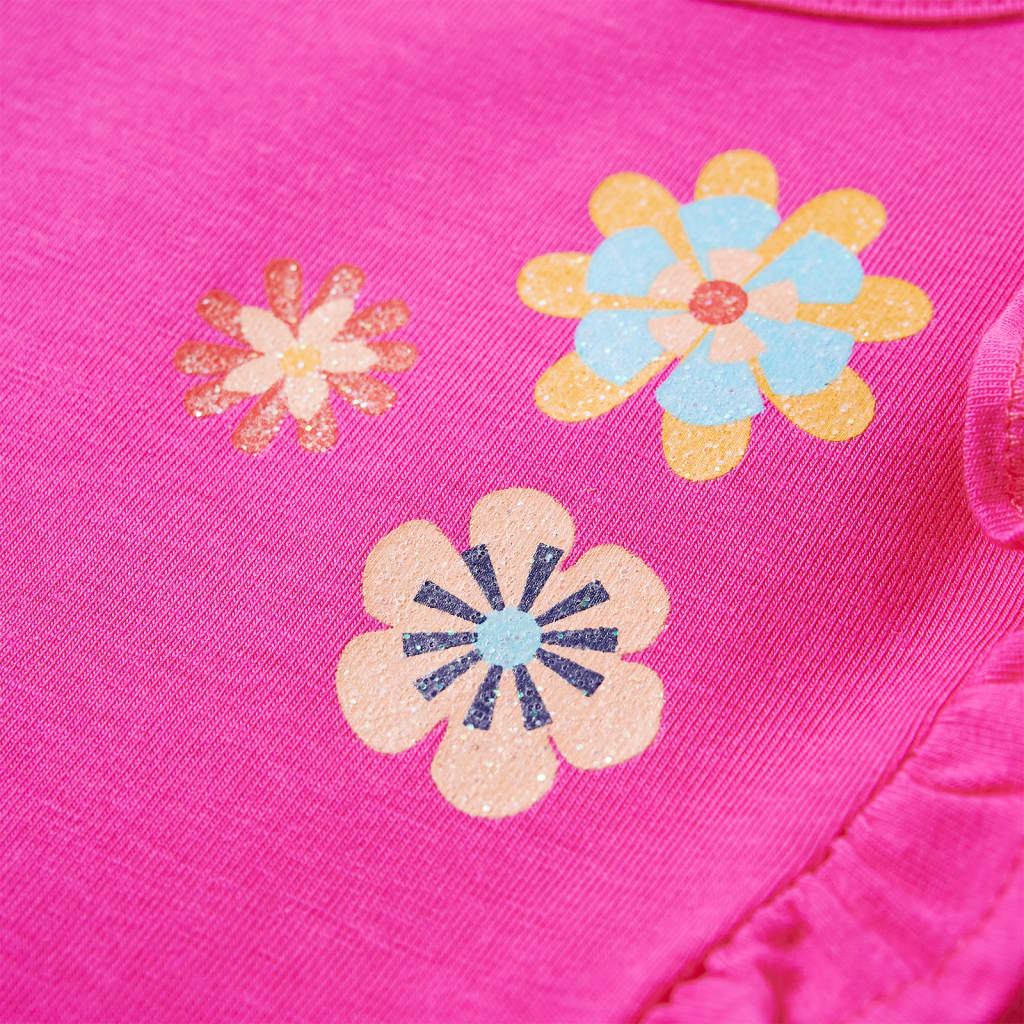Langærmet T-shirt til børn str. 116 cm pink