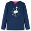 Langærmet T-shirt til børn str. 116 marineblå