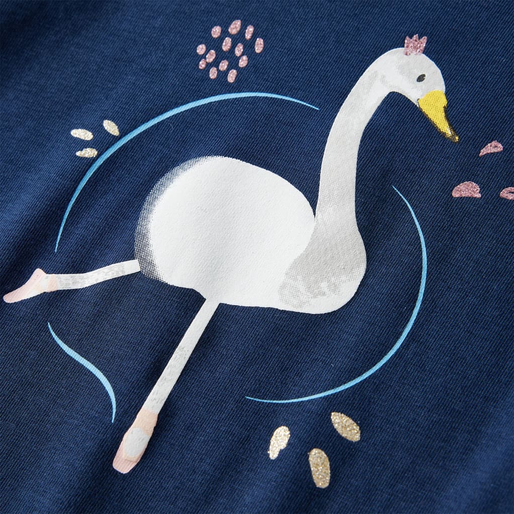 Langærmet T-shirt til børn str. 116 marineblå