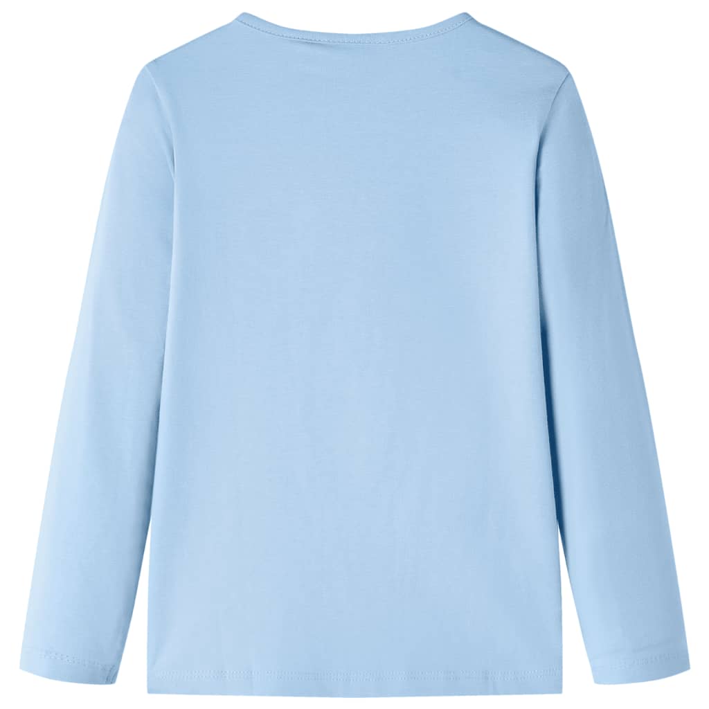 Langærmet T-shirt til børn str. 140 lyseblå