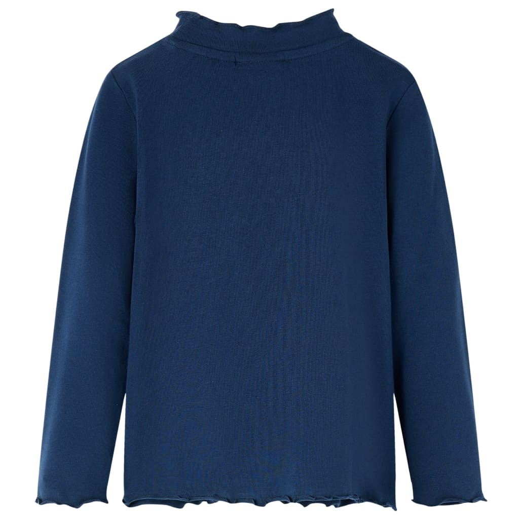 Langærmet T-shirt til børn str. 128 marineblå