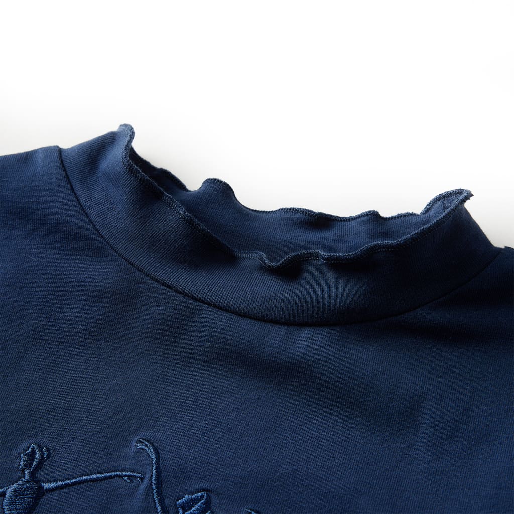 Langærmet T-shirt til børn str. 128 marineblå