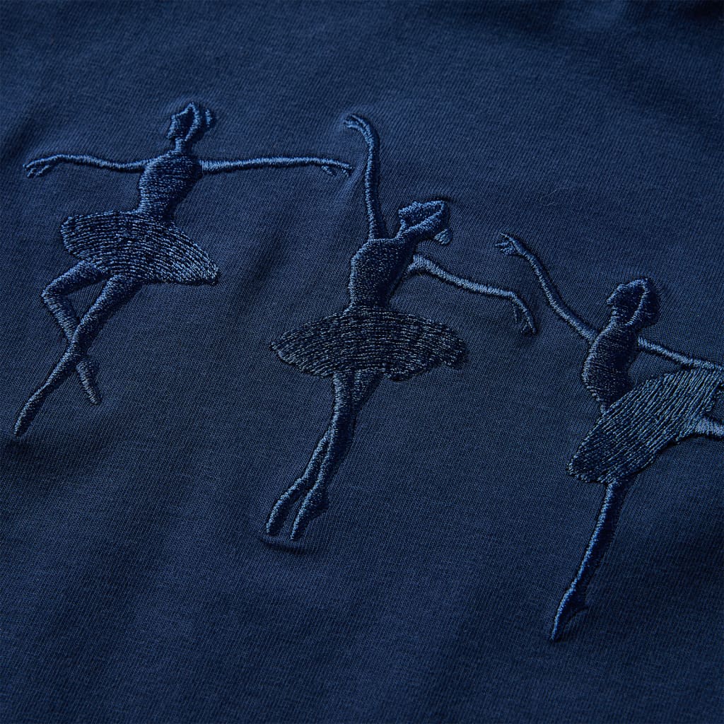 Langærmet T-shirt til børn str. 128 marineblå