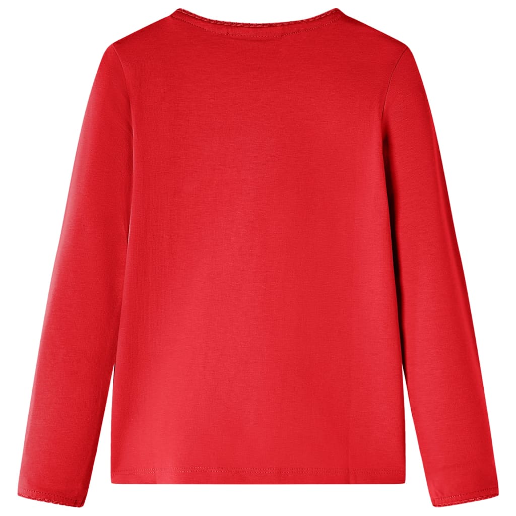 Langærmet T-shirt til børn str. 128 rød