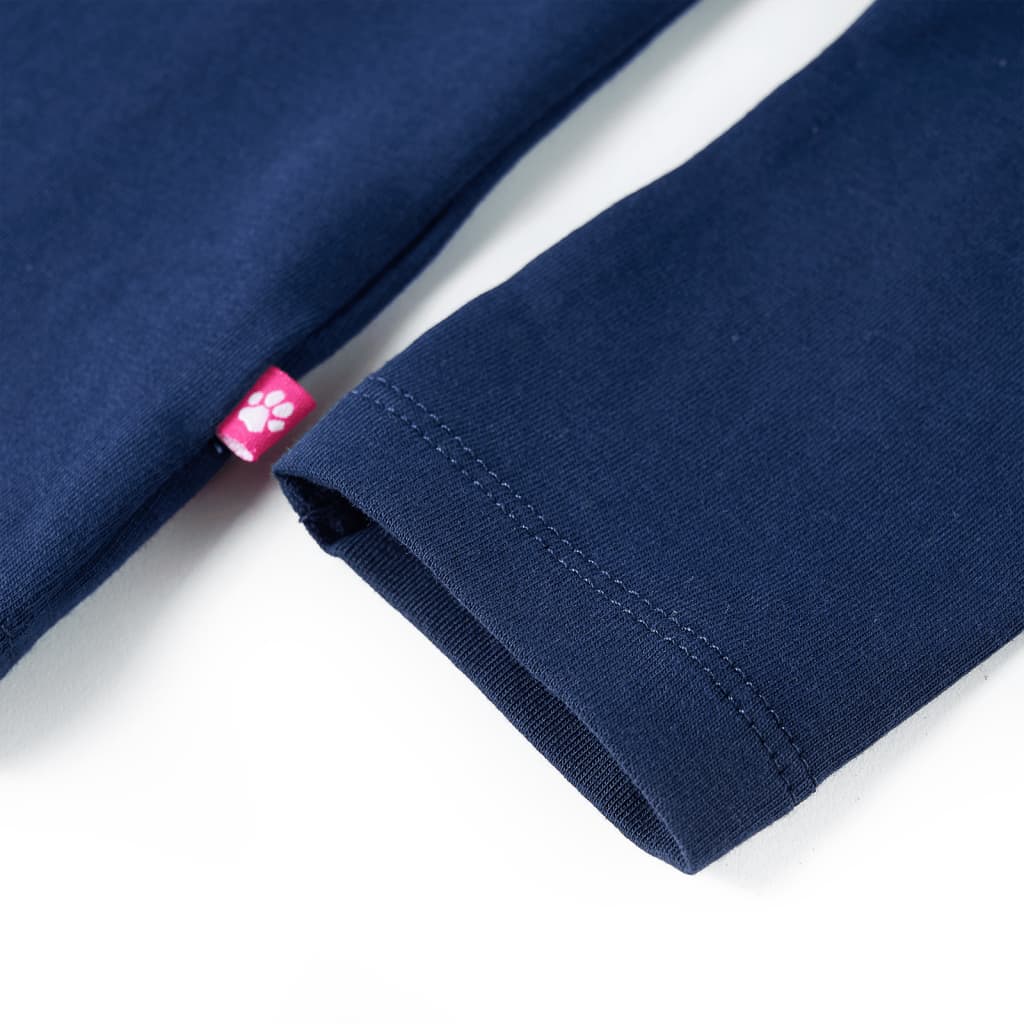Langærmet T-shirt til børn str. 116 marineblå