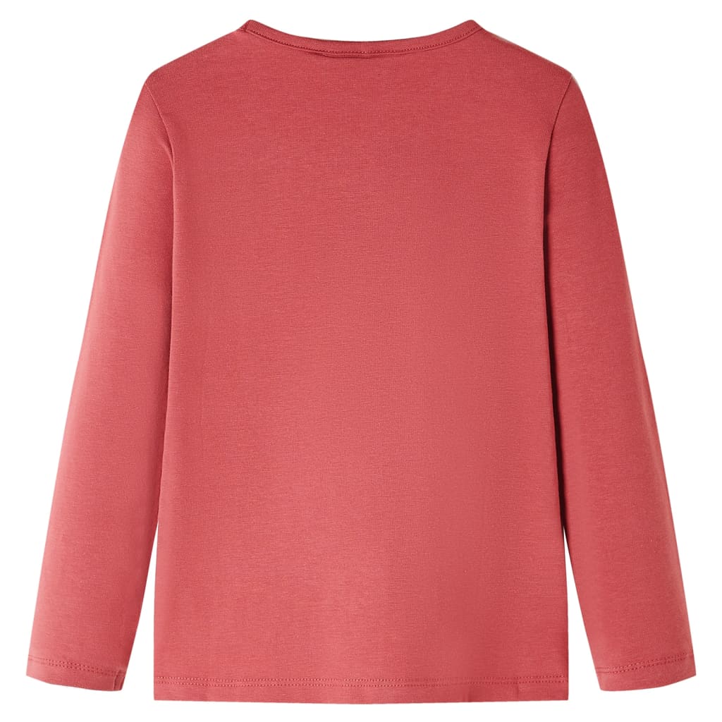 Langærmet T-shirt til børn str. 104 rød