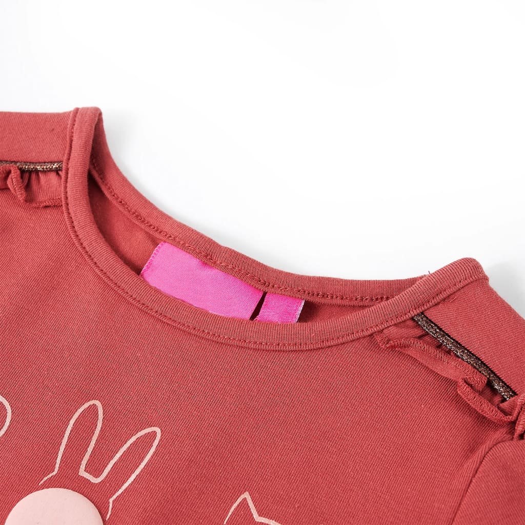 Langærmet T-shirt til børn str. 104 rød