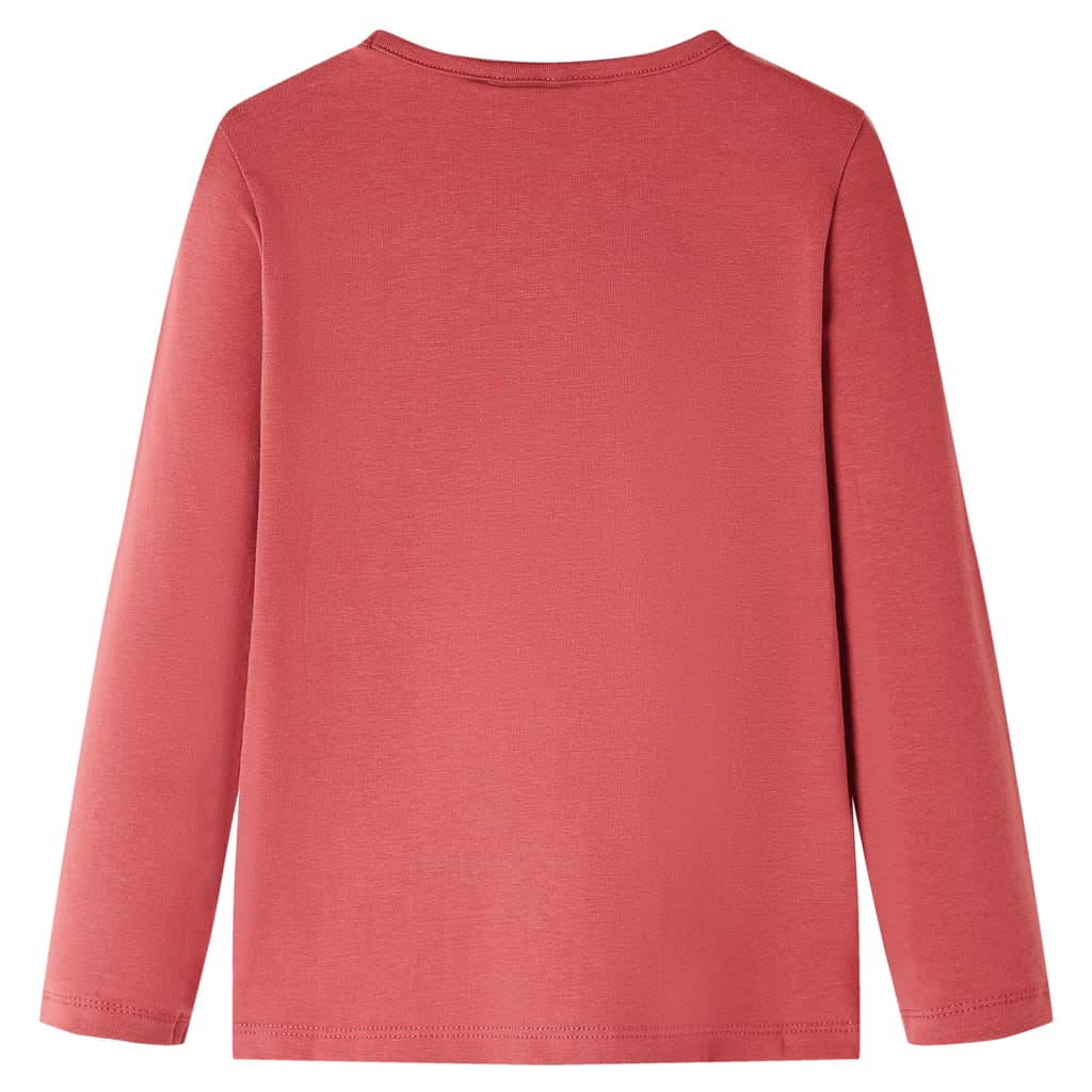 Langærmet T-shirt til børn str. 116 rød