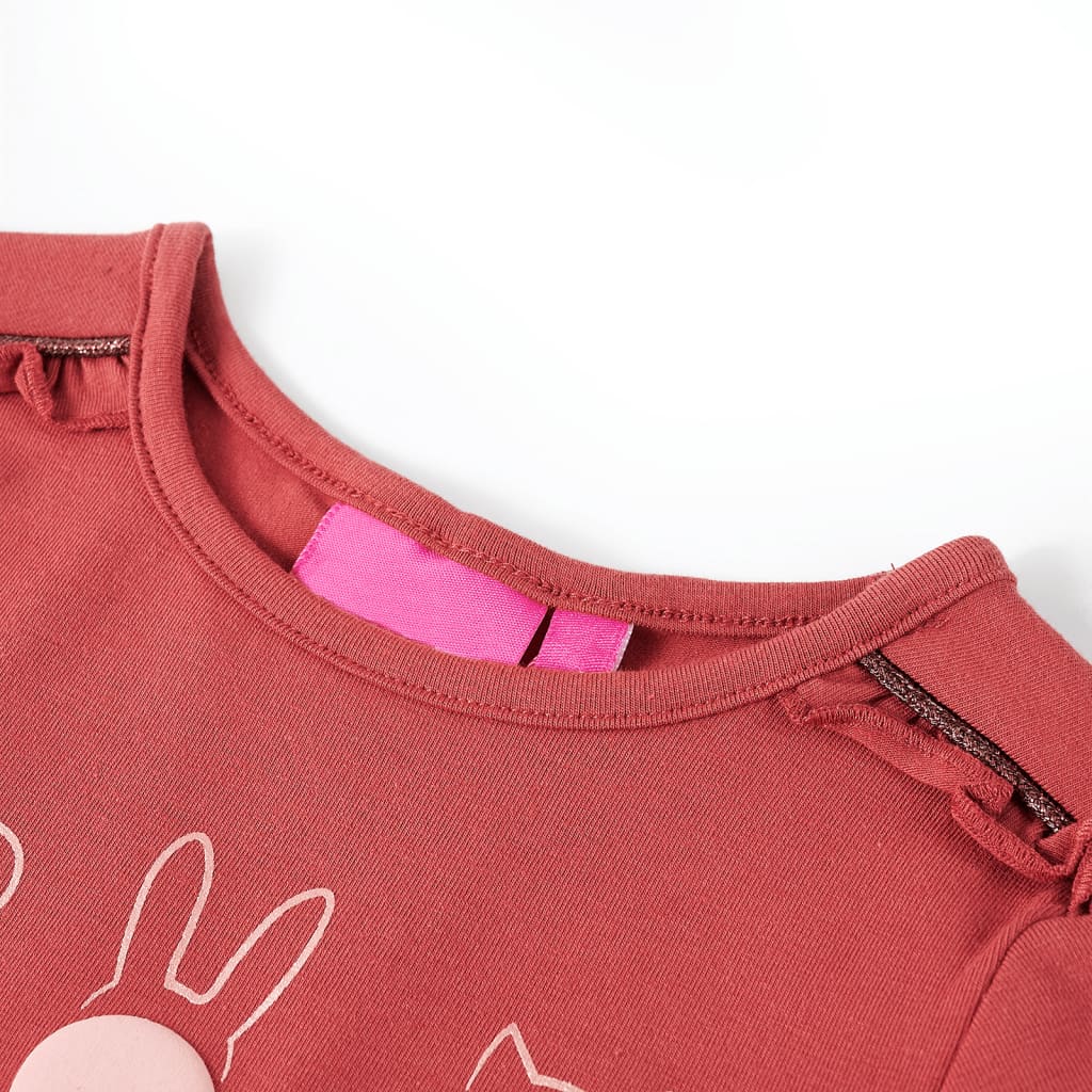 Langærmet T-shirt til børn str. 116 rød