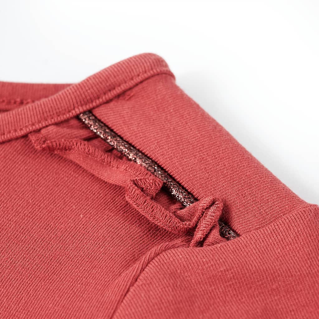 Langærmet T-shirt til børn str. 116 rød