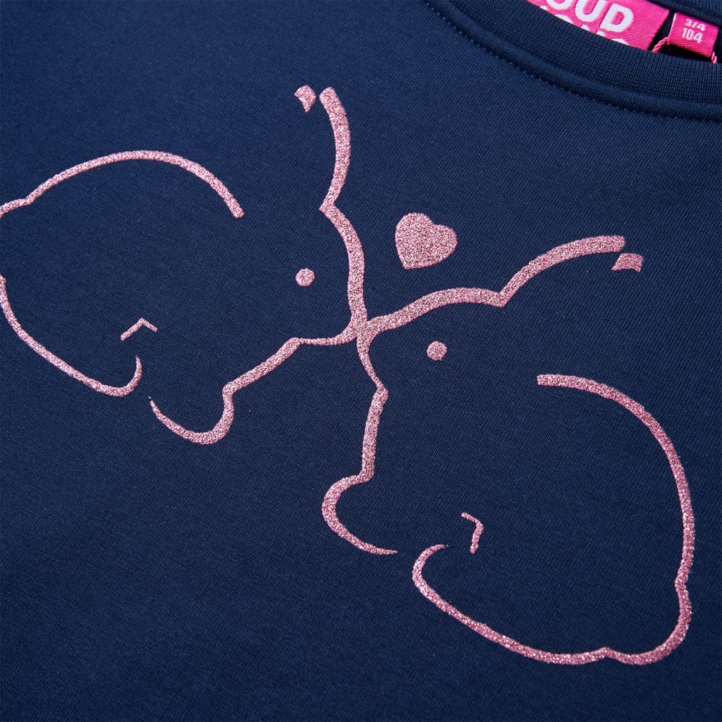 Sweatshirtkjole til børn str. 92 marineblå