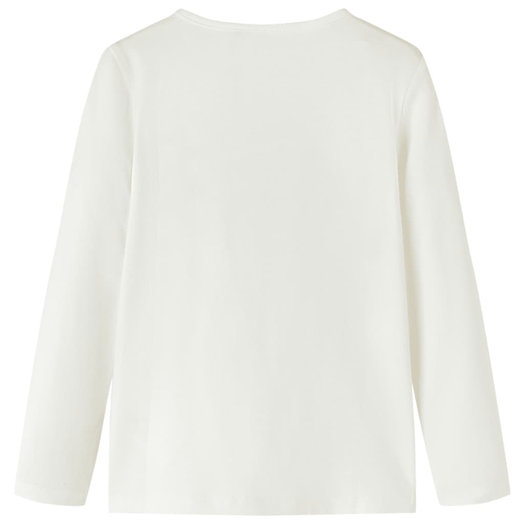 Langærmet T-shirt til børn str. 116 ecrufarvet