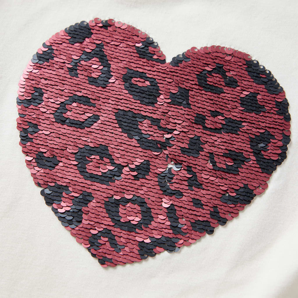 Langærmet T-shirt til børn str. 116 ecrufarvet