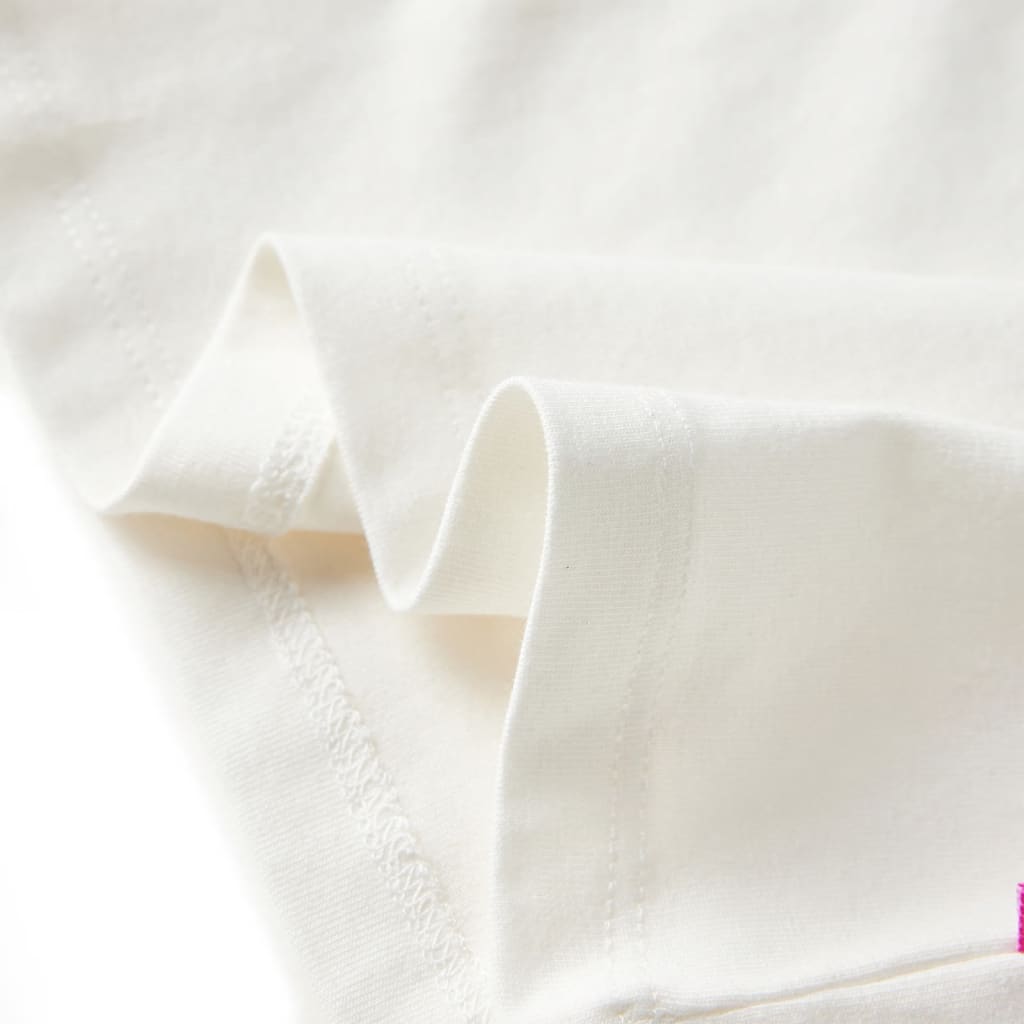 Langærmet T-shirt til børn str. 116 ecrufarvet