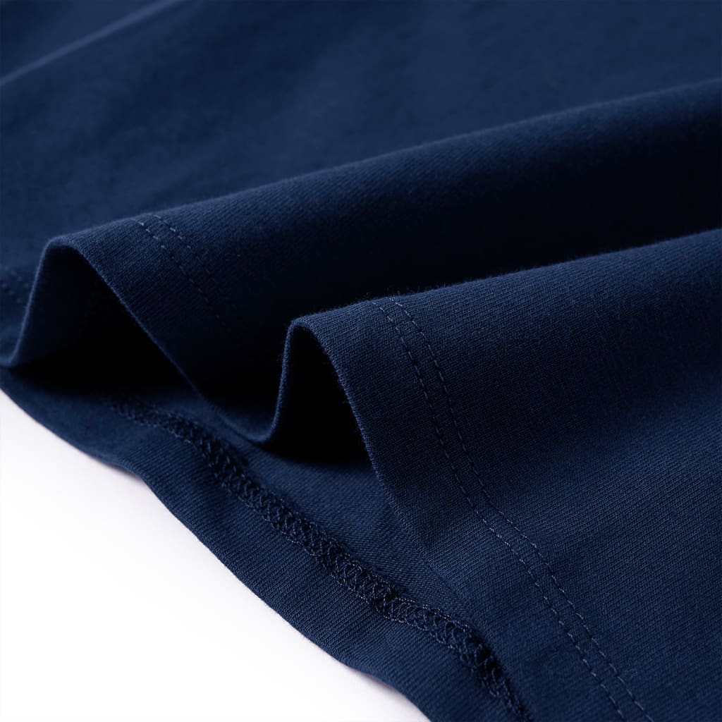 Langærmet T-shirt til børn str. 104 marineblå