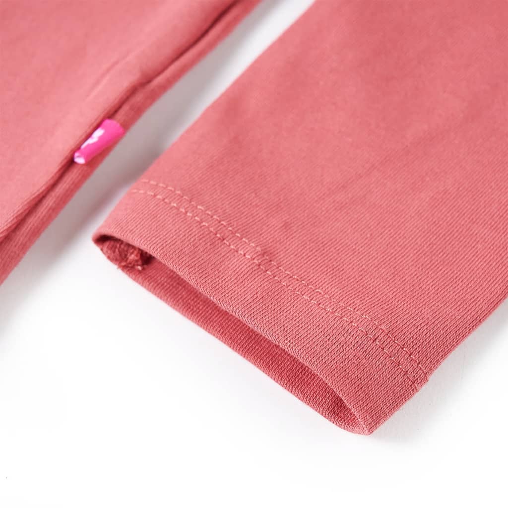 Langærmet T-shirt til børn str. 140 gammelrosa