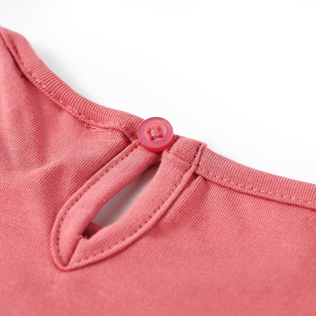 Langærmet T-shirt til børn str. 140 gammelrosa