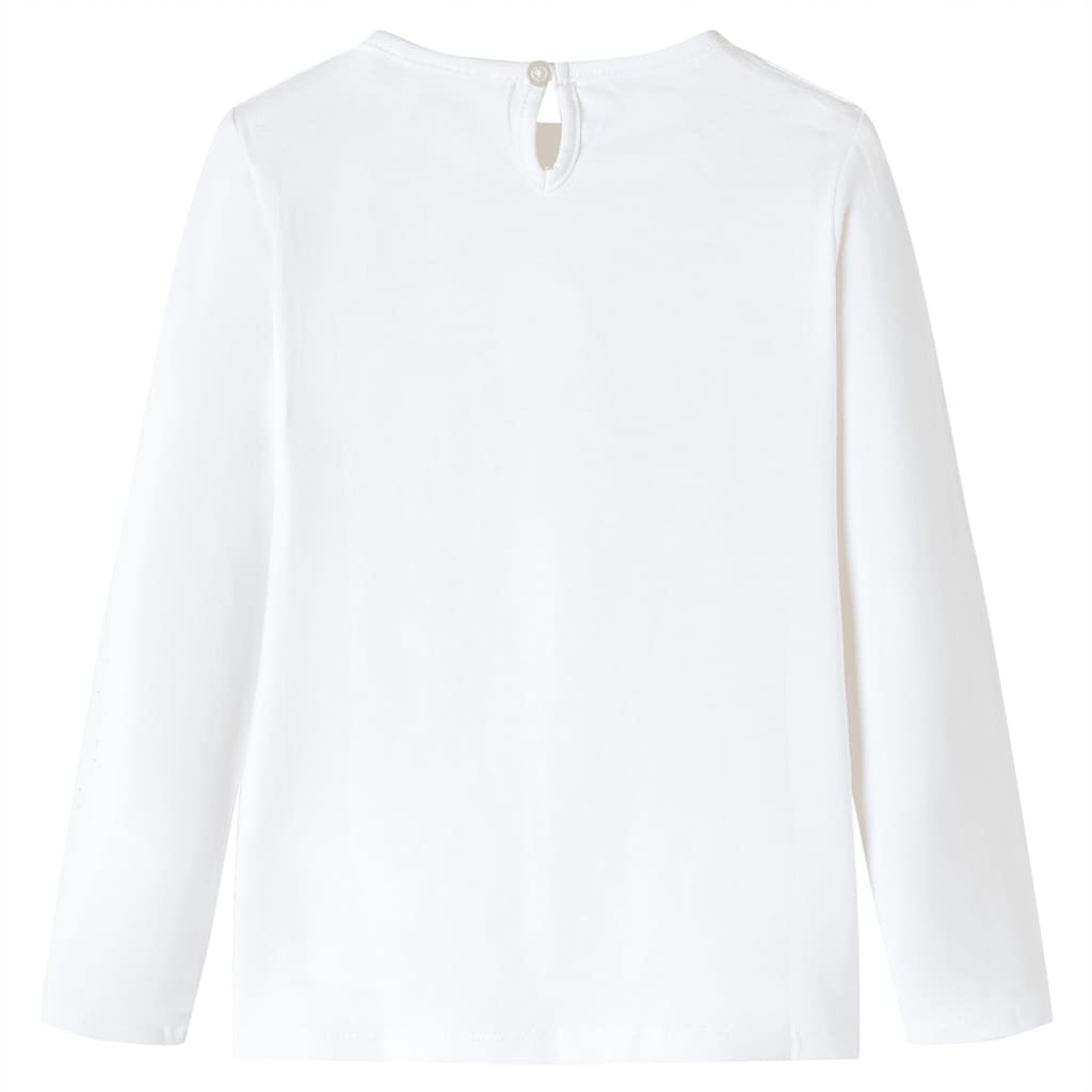 Langærmet T-shirt til børn str. 128 ecrufarvet