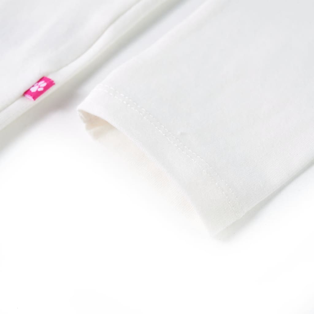 Langærmet T-shirt til børn str. 128 ecrufarvet