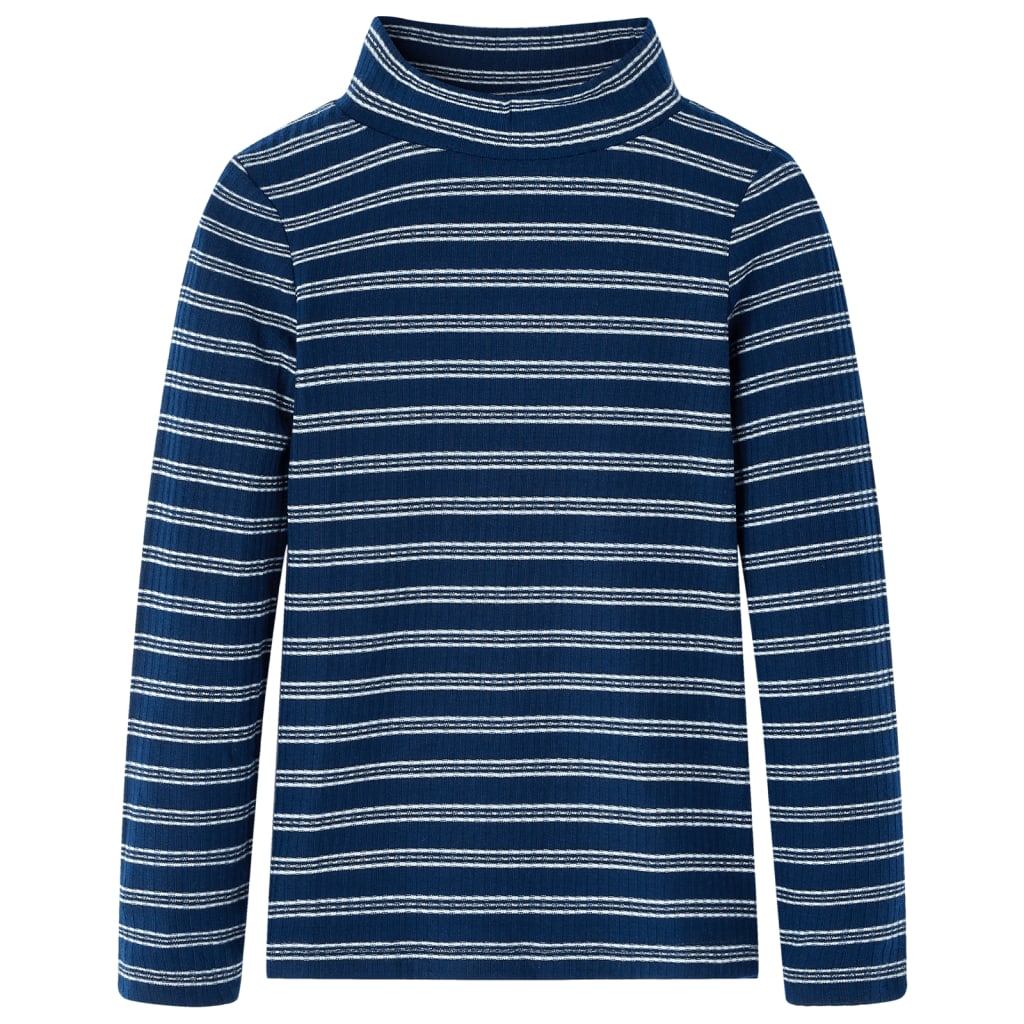 Langærmet T-shirt til børn str. 128 marineblå