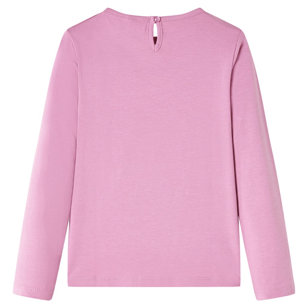 Langærmet T-shirt til børn str. 104 lyserød