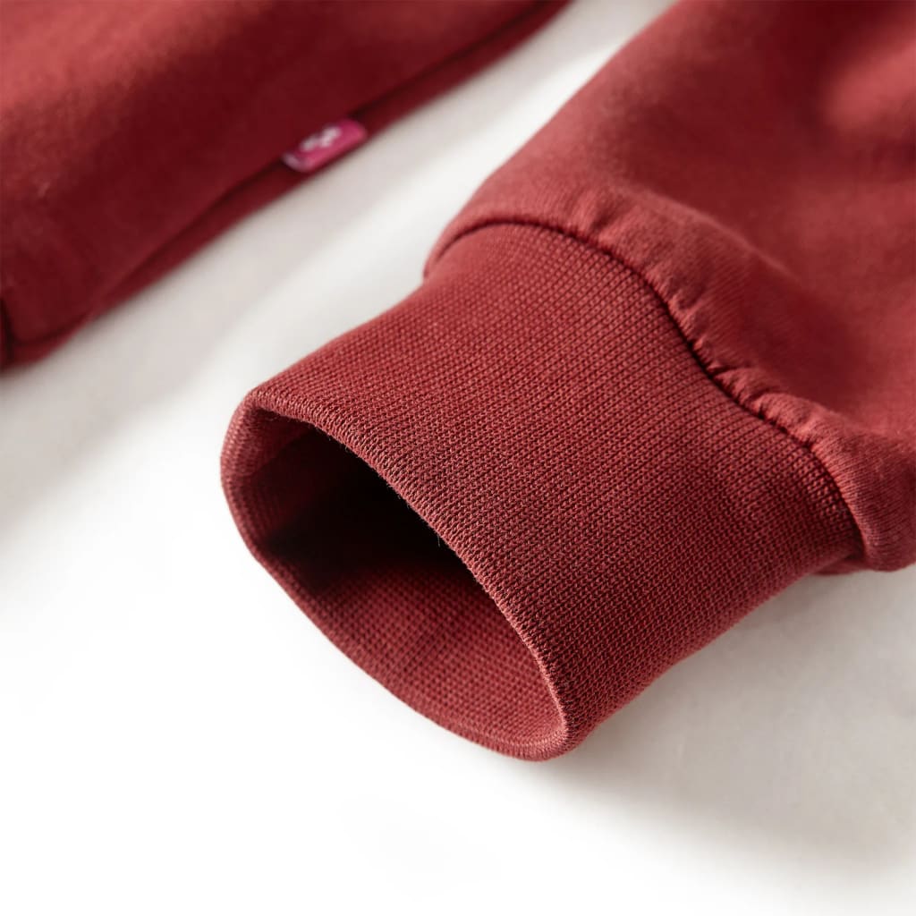 Sweatshirt til børn str. 104 farveblok lyserød og henna