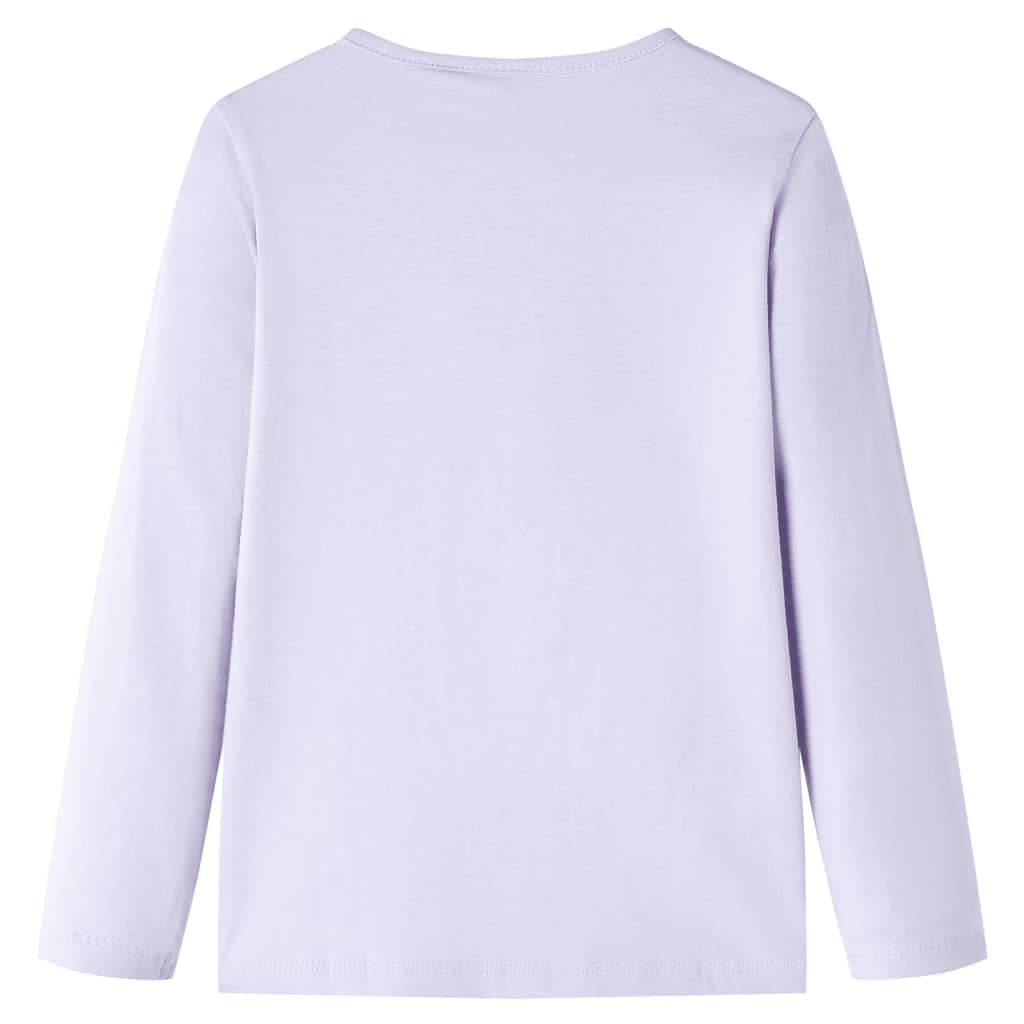 Langærmet T-shirt til børn str. 92 lyslilla