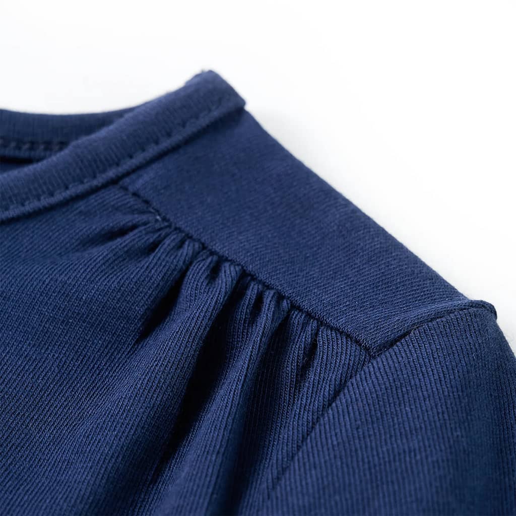 Langærmet T-shirt til børn str. 128 marineblå