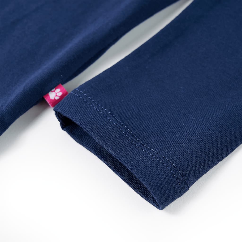 Langærmet T-shirt til børn str. 128 marineblå