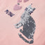Langærmet T-shirt til børn str. 128 lyserød