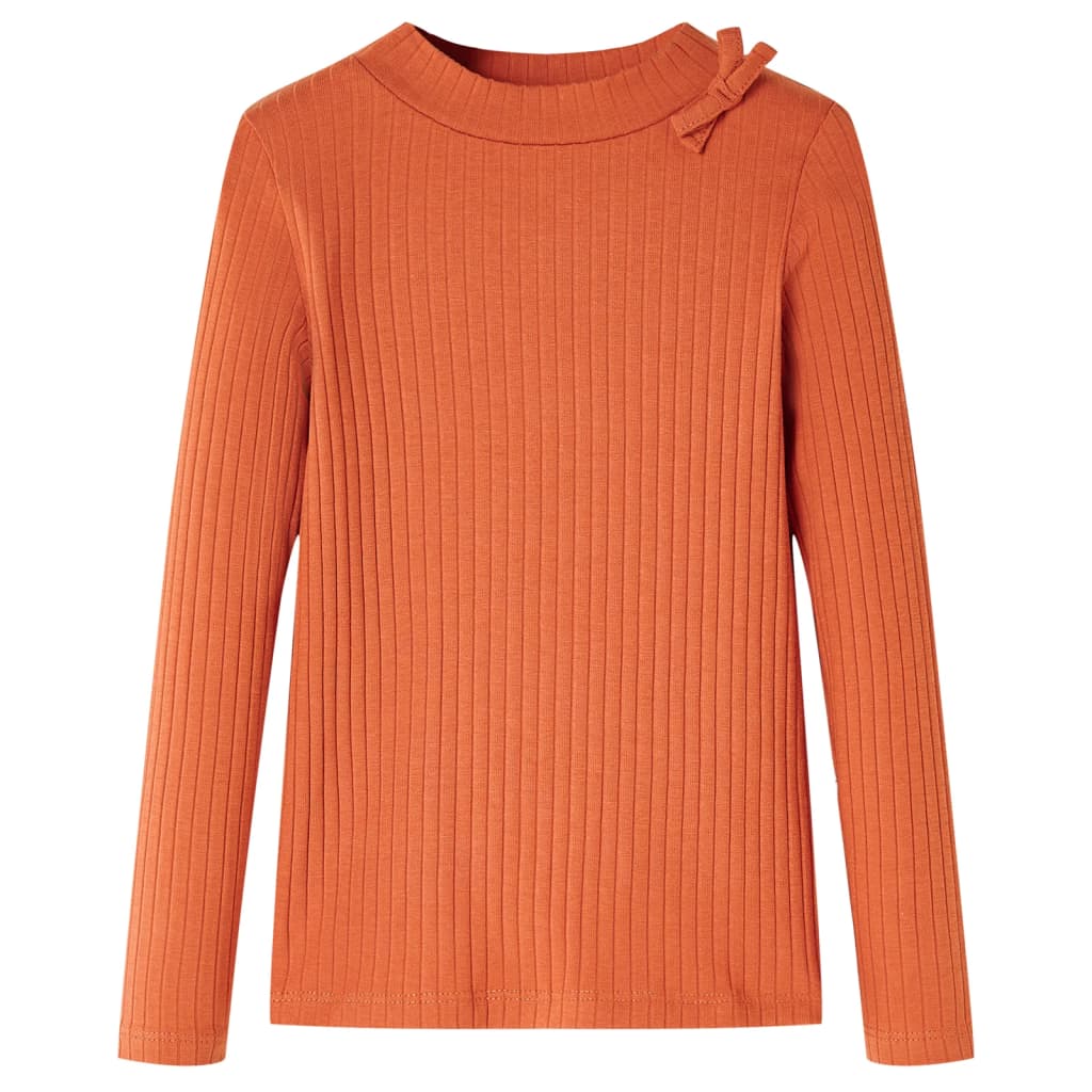 Langærmet T-shirt til børn str. 116 cm orange