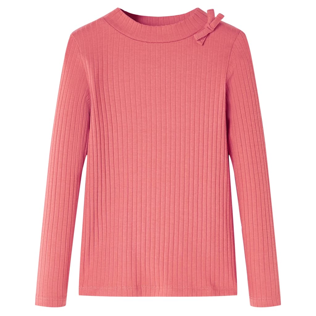 Langærmet T-shirt til børn str. 104 gammelrosa