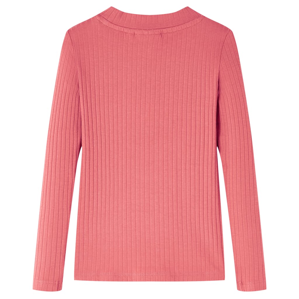 Langærmet T-shirt til børn str. 104 gammelrosa
