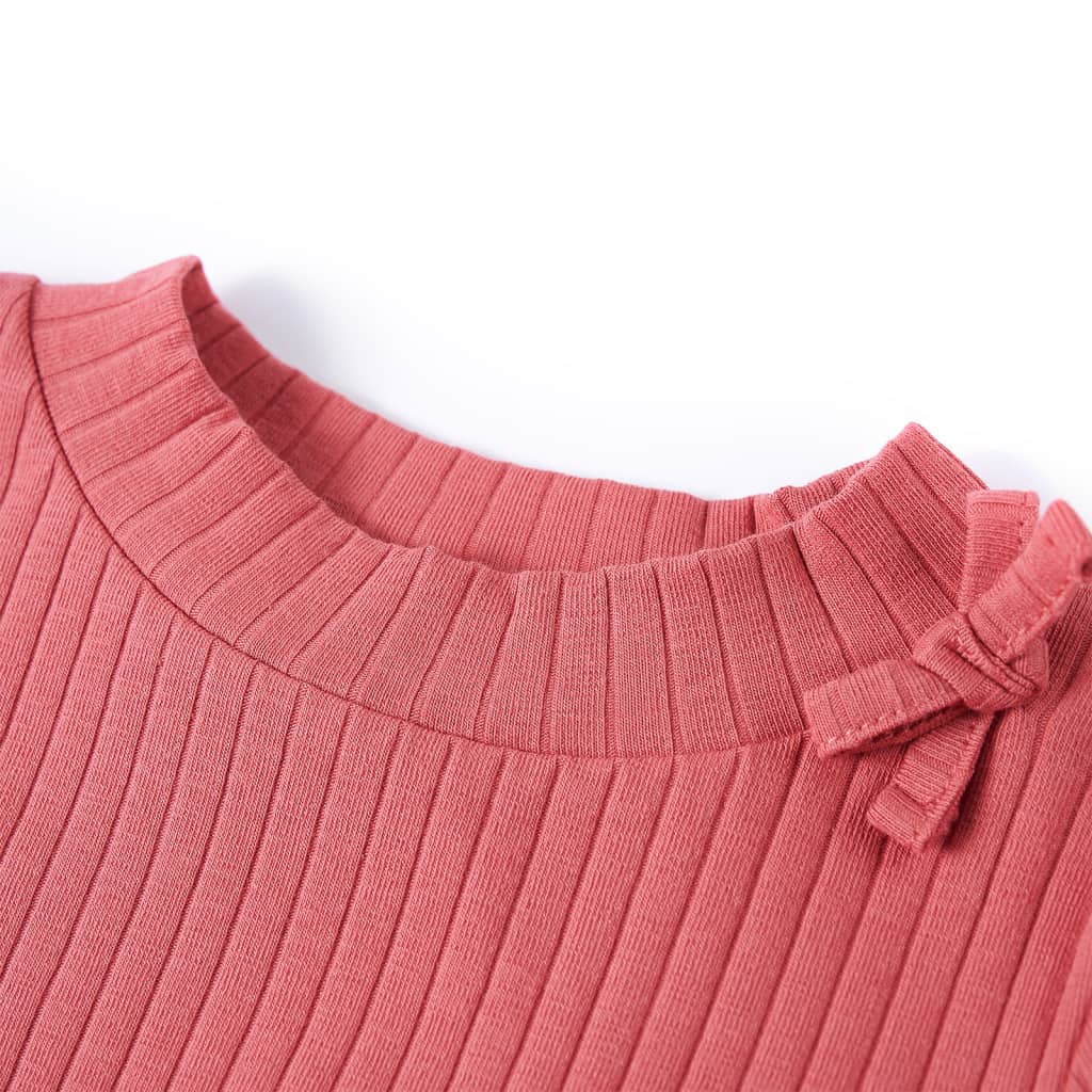 Langærmet T-shirt til børn str. 104 gammelrosa
