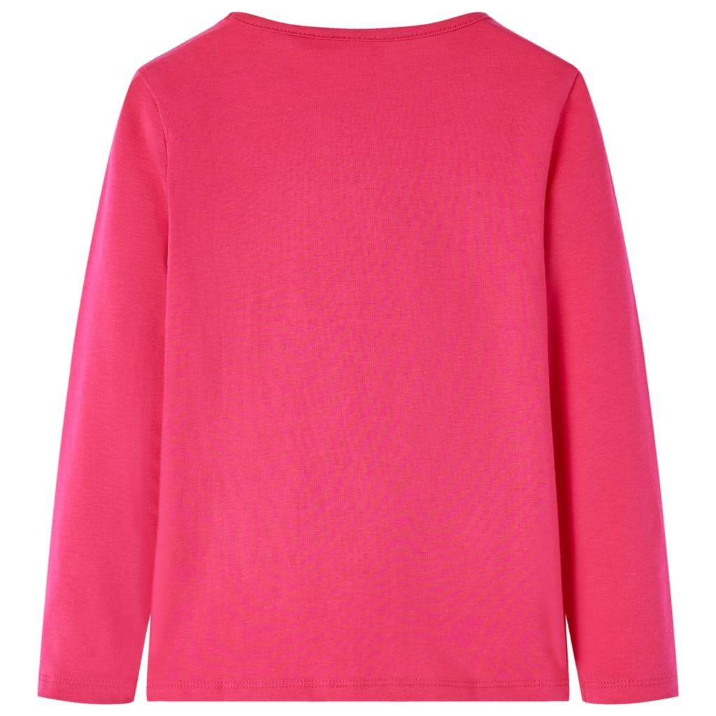 Langærmet T-shirt til børn str. 116 pink