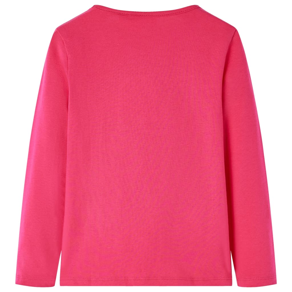 Langærmet T-shirt til børn str. 128 pink