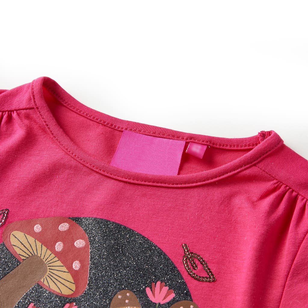 Langærmet T-shirt til børn str. 128 pink