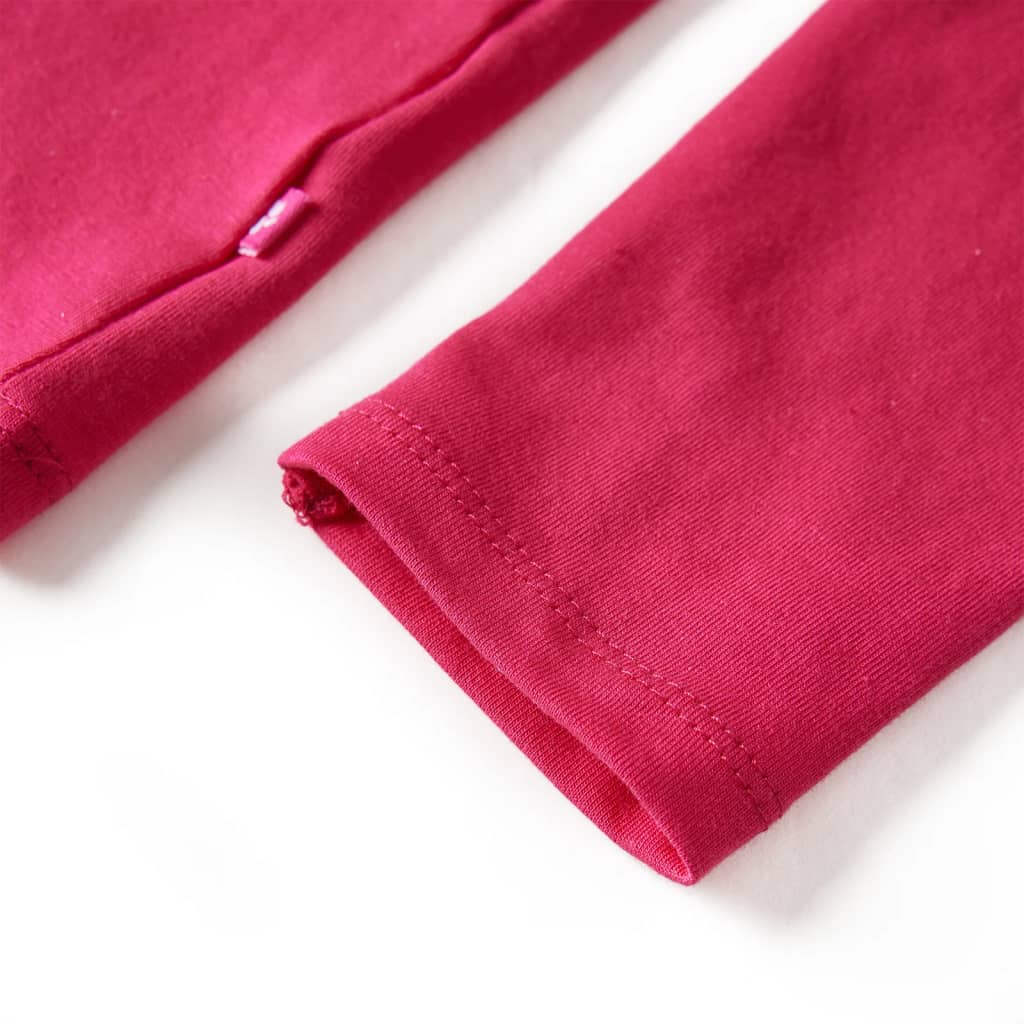 Langærmet T-shirt til børn str. 128 pink