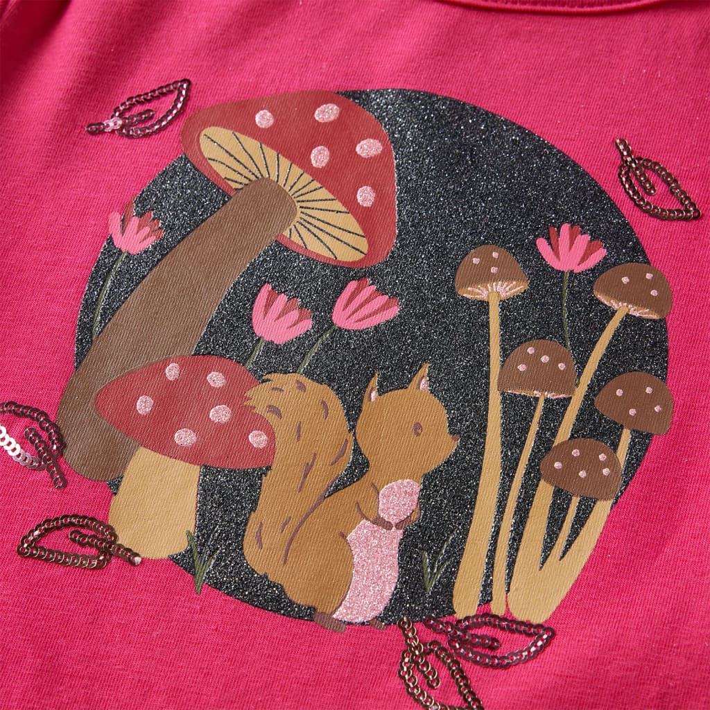 Langærmet T-shirt til børn str. 140 pink