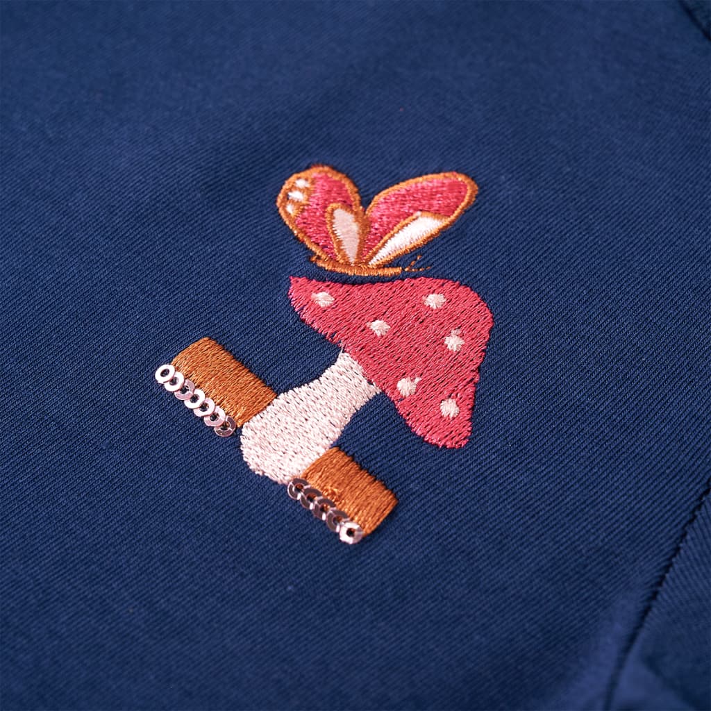 Langærmet T-shirt til børn str. 128 marineblå