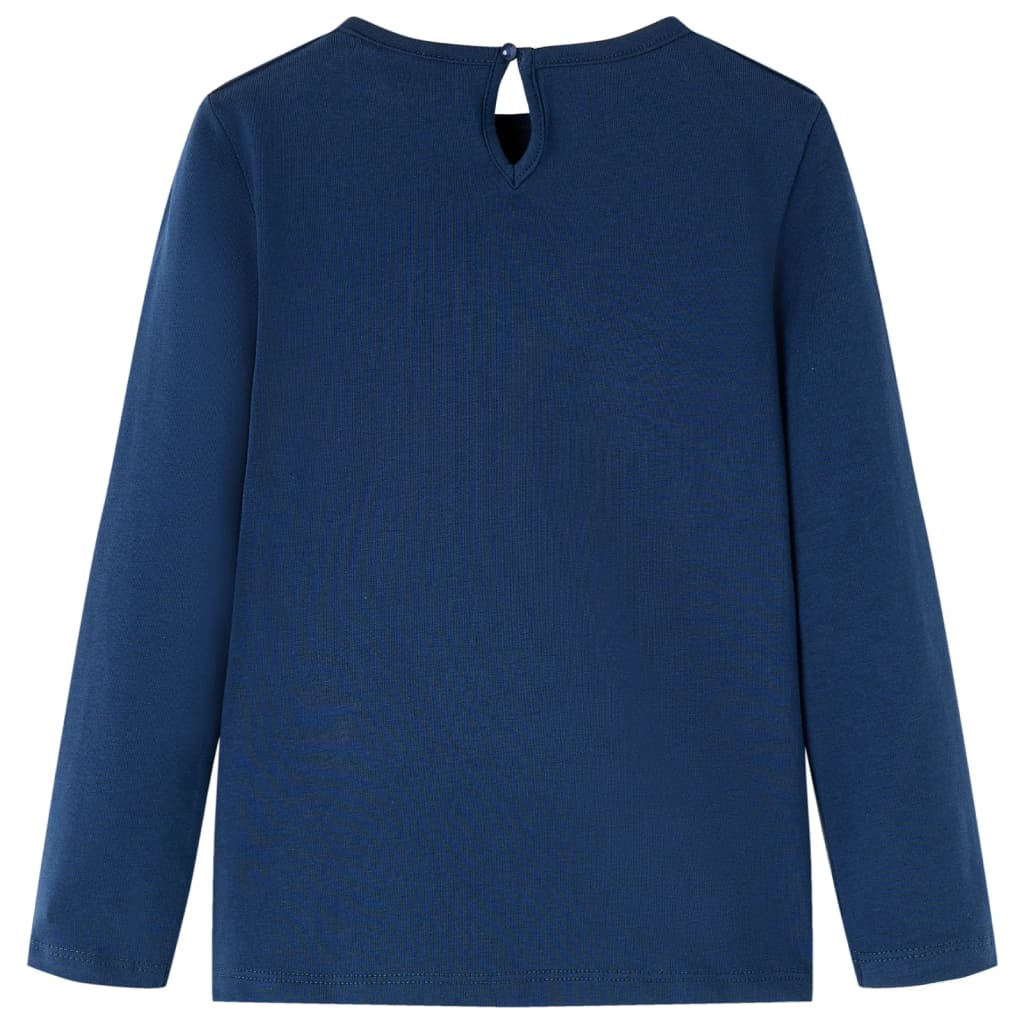 Langærmet T-shirt til børn str. 128 marineblå