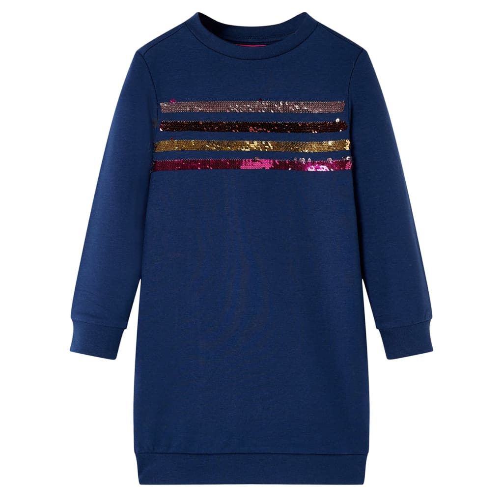 Sweatshirtkjole til børn str. 104 marineblå