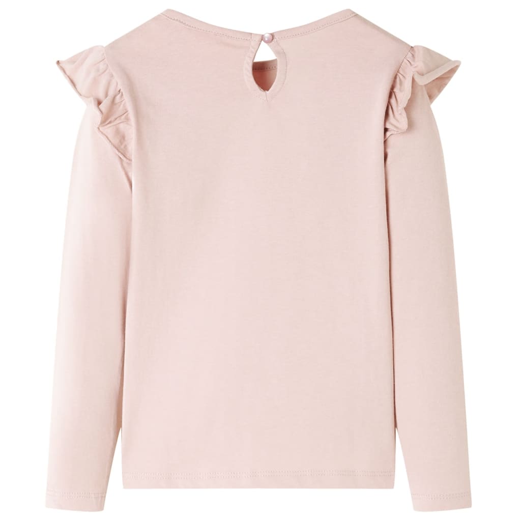 Langærmet T-shirt til børn str. 92 lyserød