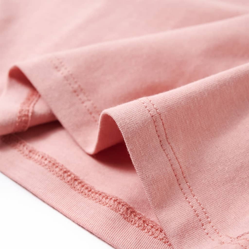 Langærmet T-shirt til børn str. 128 lyserød