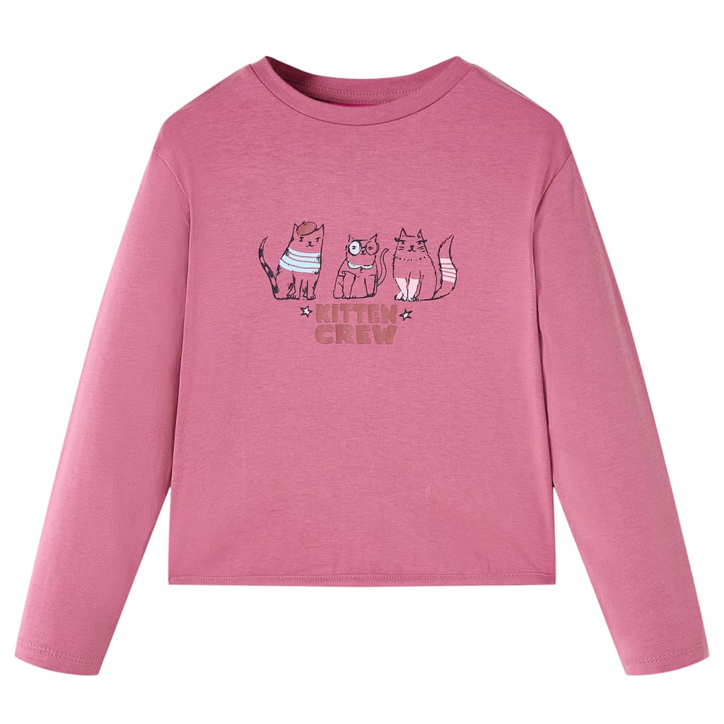 Langærmet T-shirt til børn str. 140 cm pink
