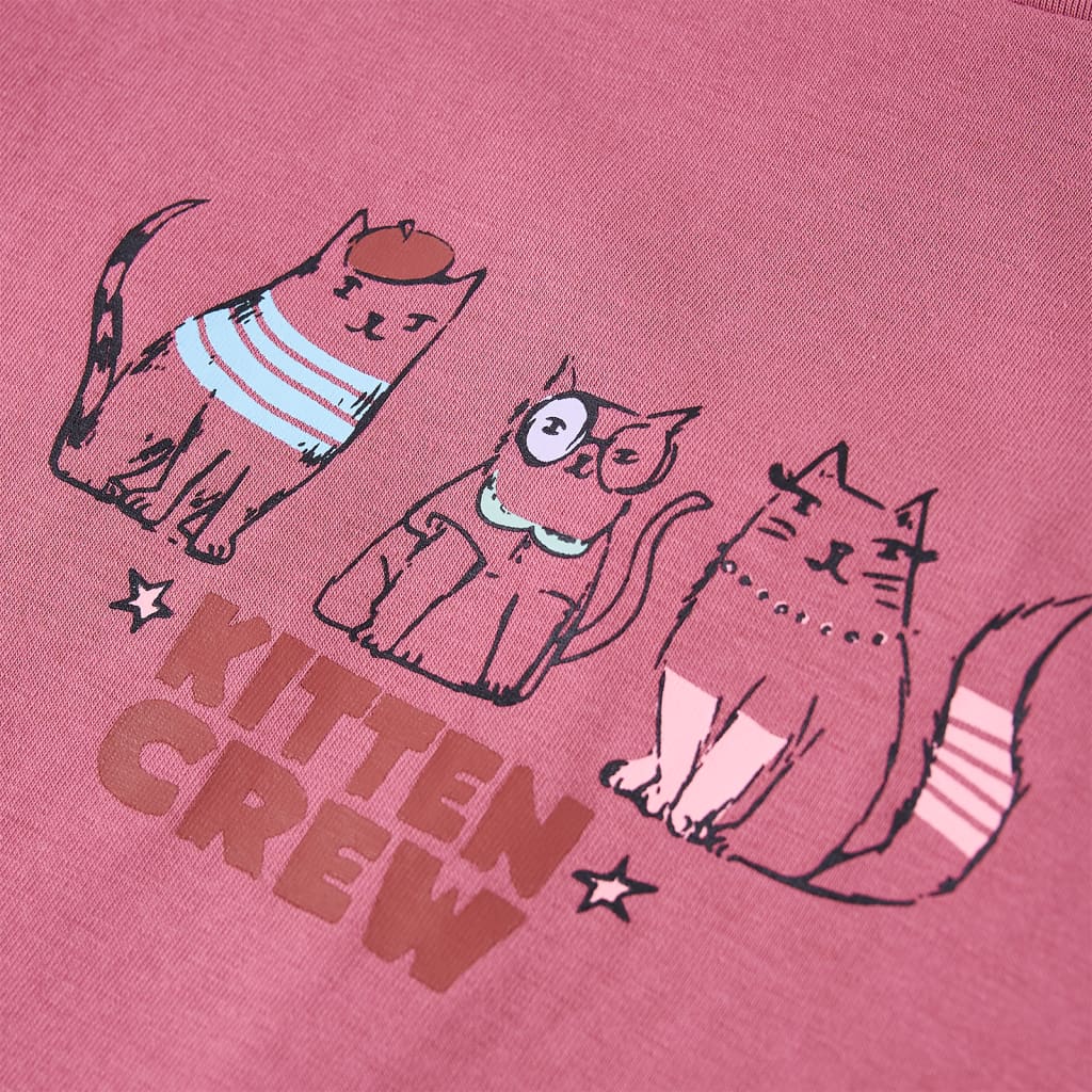 Langærmet T-shirt til børn str. 140 cm pink