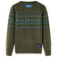 Sweater til børn str. 104 strikket kakifarvet