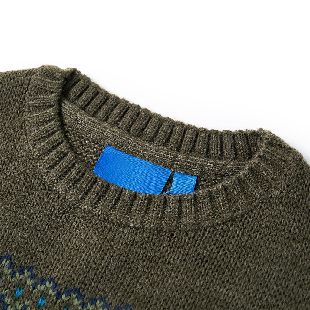 Sweater til børn str. 104 strikket kakifarvet