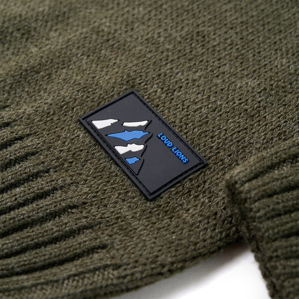 Sweater til børn str. 104 strikket kakifarvet