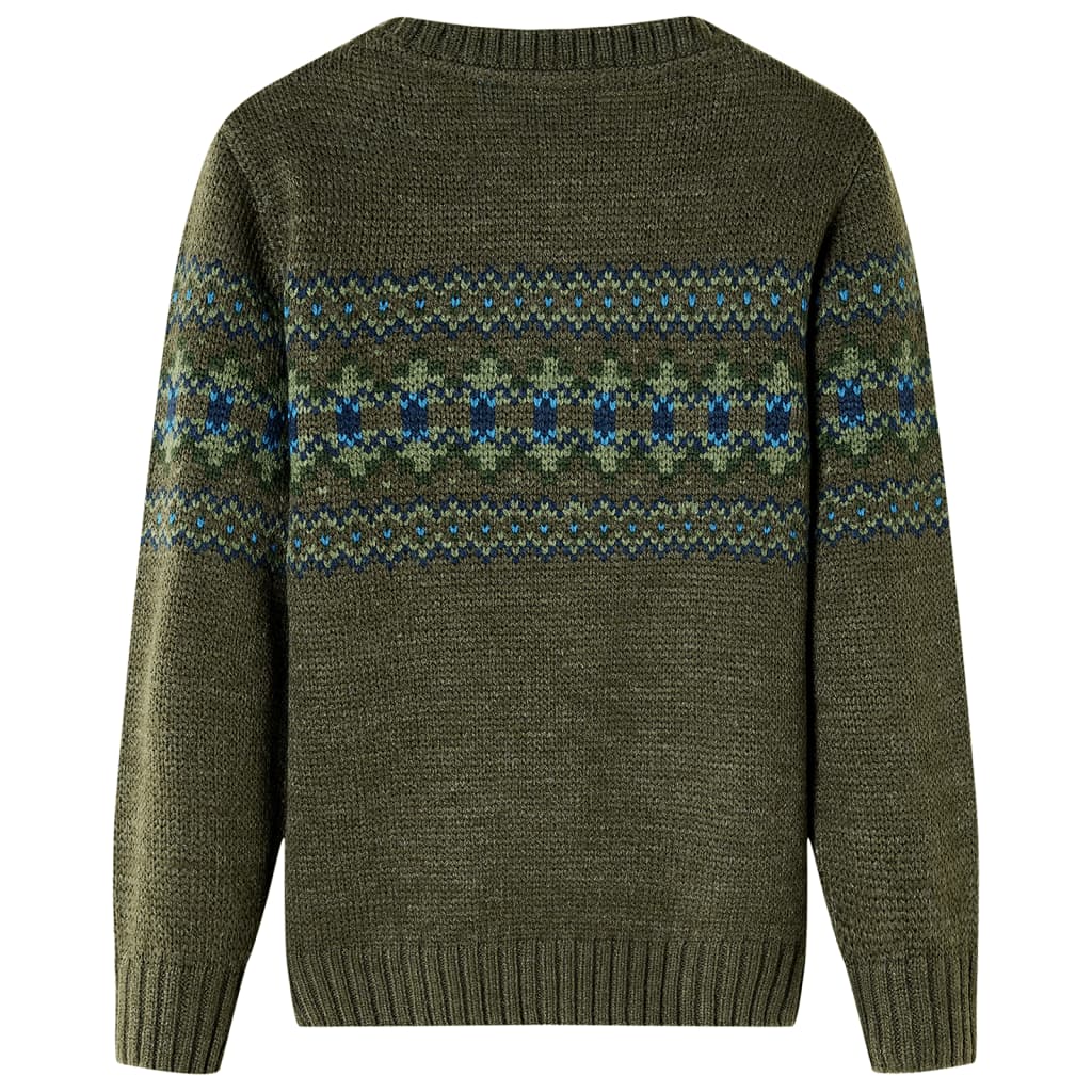 Sweater til børn str. 128 strikket kakifarvet
